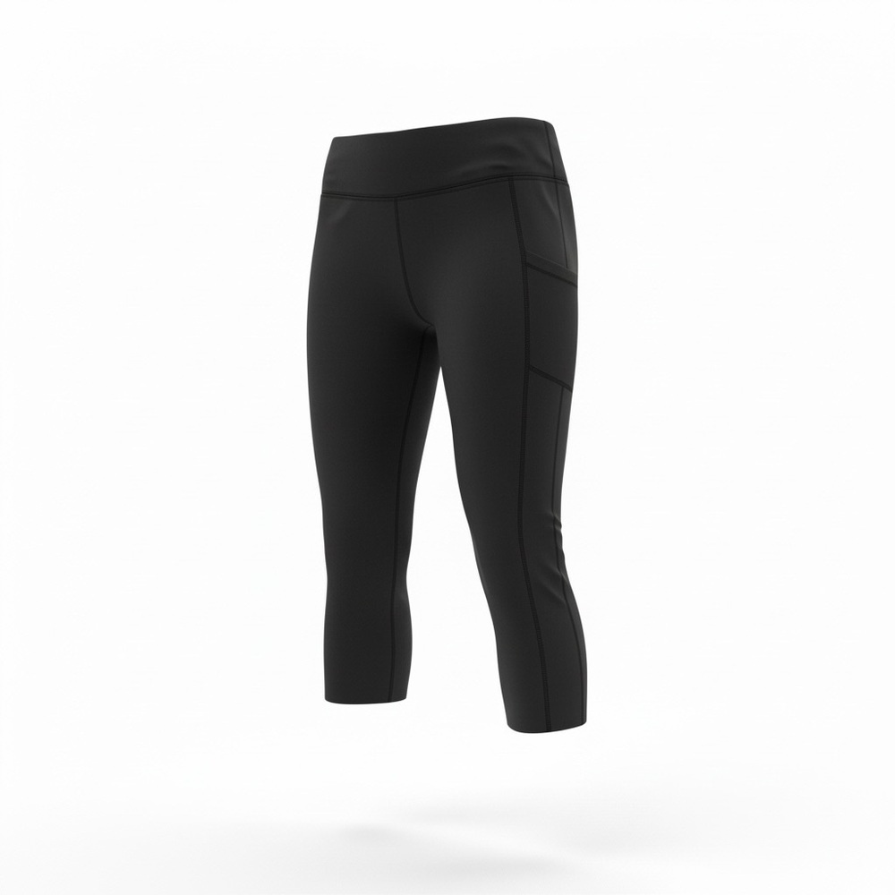 Athleta Small Black Capri Leggings Stash Pocket High Rise Athletic